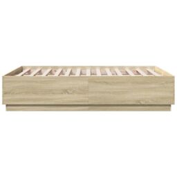 Berkfield Home Bed Frame without Mattress Sonoma Oak 120x190 cm Small Double in Brown - thumbnail 5