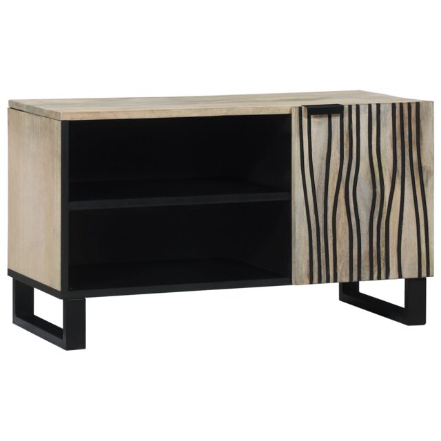 Berkfield Home Media Storage Cabinets & Racks with Shelf with Storage with Door White & Black - image 1