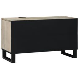 Berkfield Home Media Storage Cabinets & Racks with Shelf with Storage with Door White & Black - thumbnail 5