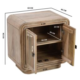 IH Design Paloma Carved Mango Wood Mini Sideboard in Brown - thumbnail 5