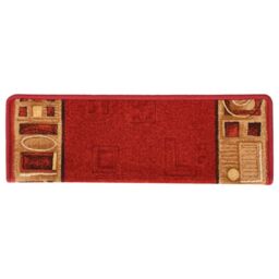 Berkfield Home Stair Mats Self-adhesive 15 pcs 65x21x4 cm Red - Size: Medium - thumbnail 6