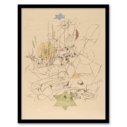 Artery8 Paul Klee Framed Wall Art Hope & Destruction Abstract Painting in Beige - Size: A4 - thumbnail 1