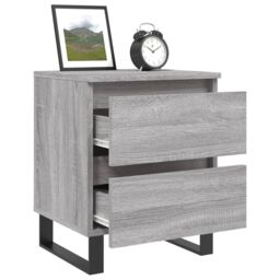 Berkfield Home Bedside Cabinet Grey Sonoma 40x35x50 cm Engineered Wood - Size: 40 x 35 x 50 cm - thumbnail 4