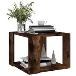 Berkfield Home Coffee Table Smoked Oak 40x40x30 cm Engineered Wood in Brown - Size: 40 x 40 x 30 cm - thumbnail 4