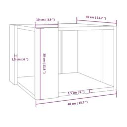 Berkfield Home Coffee Table Smoked Oak 40x40x30 cm Engineered Wood in Brown - Size: 40 x 40 x 30 cm - thumbnail 7