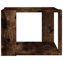 Berkfield Home Coffee Table Smoked Oak 40x40x30 cm Engineered Wood in Brown - Size: 40 x 40 x 30 cm - thumbnail 5