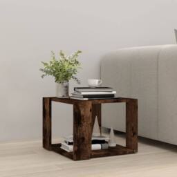 Berkfield Home Coffee Table Smoked Oak 40x40x30 cm Engineered Wood in Brown - Size: 40 x 40 x 30 cm - thumbnail 3