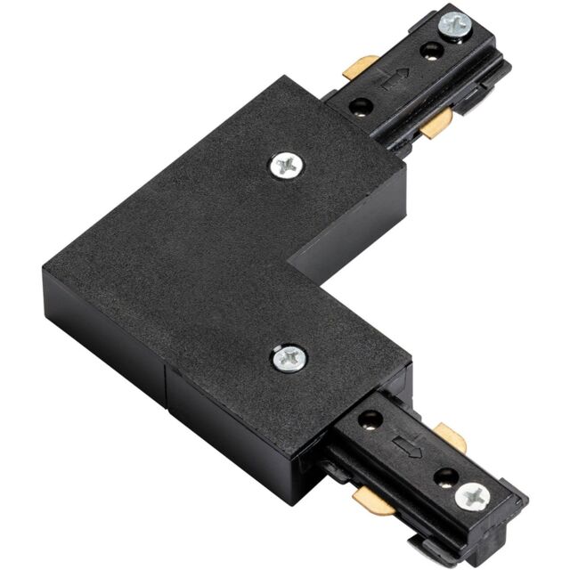 Loops Commercial Track Light L Corner Connector - 107mm x 107mm - Black Pc Rail System - image 1