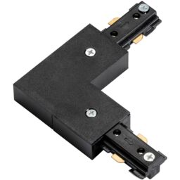 Loops Commercial Track Light L Corner Connector - 107mm x 107mm - Black Pc Rail System - thumbnail 1