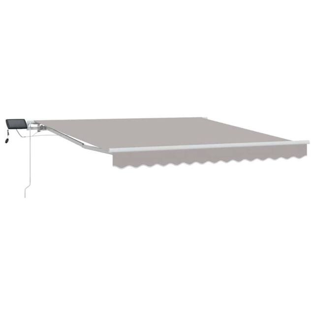 Berkfield Home Manual Retractable Awning with LED Light Grey 300x250 cm - image 1