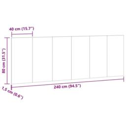 Berkfield Home Wall Headboard Old Wood 240x1.5x80 cm Engineered Wood in Brown - thumbnail 7