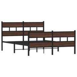 Berkfield Home Elegant Bed Frame without Mattress with Headboard & Footboard 1 in Brown - thumbnail 1