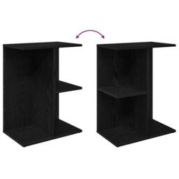 Berkfield Home Elegant Bedside Table Black Oak 46.5x29x61 cm Engineered Wood - thumbnail 7