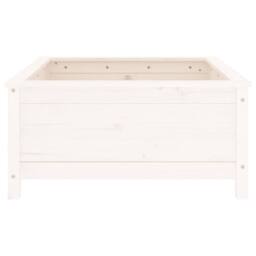Berkfield Home Beautiful Garden Planter White 82.5x82.5x39 cm Solid Wood Pine - thumbnail 4