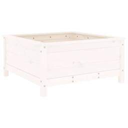 Berkfield Home Beautiful Garden Planter White 82.5x82.5x39 cm Solid Wood Pine - thumbnail 6