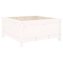 Berkfield Home Beautiful Garden Planter White 82.5x82.5x39 cm Solid Wood Pine - thumbnail 3