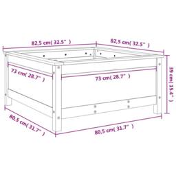 Berkfield Home Beautiful Garden Planter White 82.5x82.5x39 cm Solid Wood Pine - thumbnail 9
