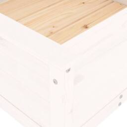 Berkfield Home Beautiful Garden Planter White 82.5x82.5x39 cm Solid Wood Pine - thumbnail 7