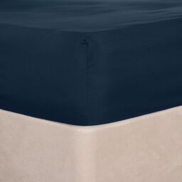 OHS Plain Dyed Non-Iron Fitted Bed Sheet in Navy - Size: King Fitted - thumbnail 2
