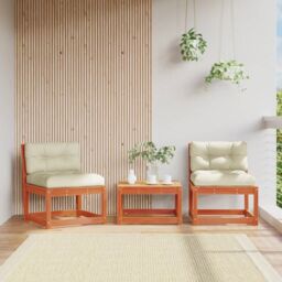 Berkfield Home Garden Sofas with Cushions 2pcs Wax Brown Solid Wood Pine