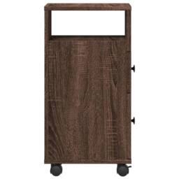 Berkfield Home Narrow Bathroom Cabinet with Wheels Brown Oak Engineered Wood - thumbnail 5