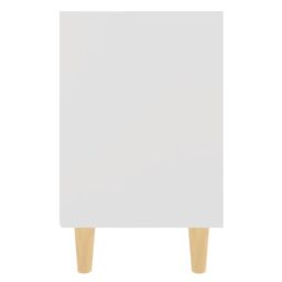 Berkfield Home Bed Cabinet with Solid Wood Legs White 40x30x50 cm - Size: 40 x 30 x 50 cm - thumbnail 5