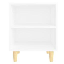Berkfield Home Bed Cabinet with Solid Wood Legs White 40x30x50 cm - Size: 40 x 30 x 50 cm - thumbnail 4