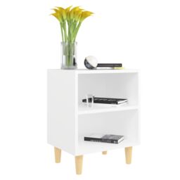 Berkfield Home Bed Cabinet with Solid Wood Legs White 40x30x50 cm - Size: 40 x 30 x 50 cm - thumbnail 3