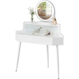 SPETLEK Corner Dressing Table Vanity Makeup Desk in White - Size: 0.6m2 - thumbnail 2