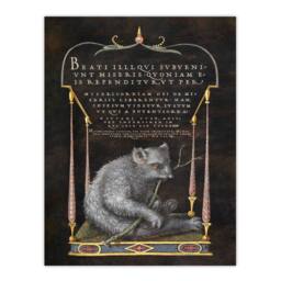 Artery8 Joris Hoefnagel Framed Wall Art Latin Beatitudes with Sloth Illustration in Black - Size: A4 - thumbnail 3