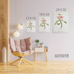 "Artery8 Paul Gervais Cattleya Orchids & Butterflies Canvas Wall Art Print in White - Size: W12"" x H16""" - thumbnail 4