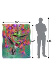 JQ Licensing Royce Mcclure Hummingbirds & Flowers Silky Touch Super Soft Throw Blanket 152 X 127 cm in White - thumbnail 5