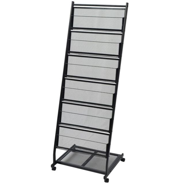 Berkfield Home Magazine Rack 47.5x43x133 cm Black A4 - image 1