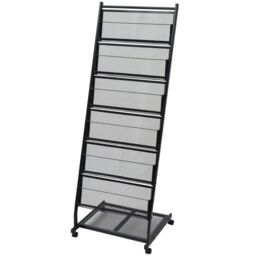 Berkfield Home Magazine Rack 47.5x43x133 cm Black A4 - thumbnail 1