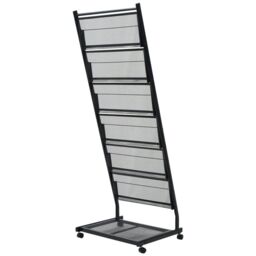 Berkfield Home Magazine Rack 47.5x43x133 cm Black A4 - thumbnail 3
