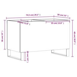 Berkfield Home Record Cabinet Black 74.5x38x48 cm Engineered Wood - thumbnail 9