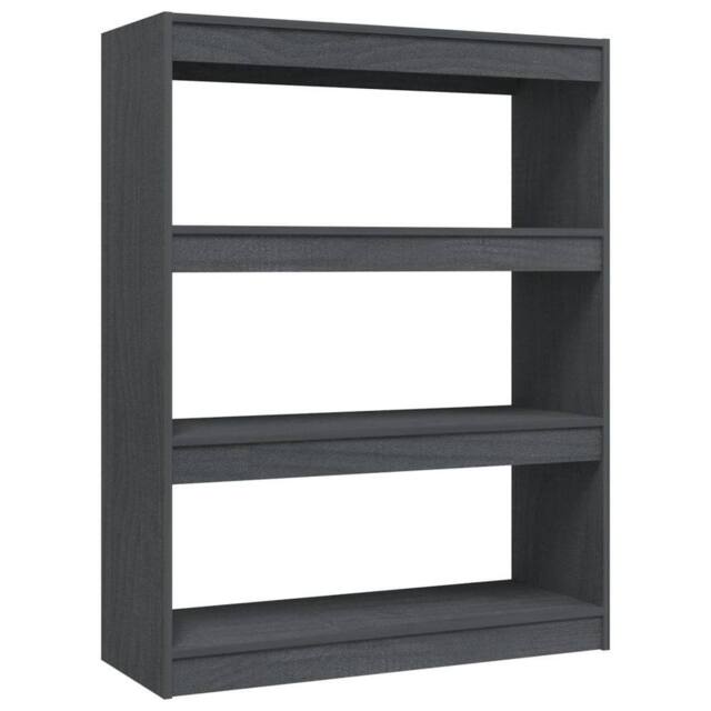 Berkfield Home Book Cabinet/Room Divider Grey 100x30x103 cm Solid Pinewood - Size: 100 x 30 x 103 cm - image 1