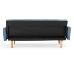 Home Detail Ryan Fabric Sofa Bed With V-Shaped Fabric Detail Square Armrests & Wooden Legs in Blue - thumbnail 4