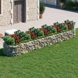 Berkfield Home Gabion Raised Bed Galvanised Iron 500x100x50 cm in Silver - Size: 500 x 100 x 50 cm