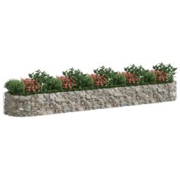 Berkfield Home Gabion Raised Bed Galvanised Iron 500x100x50 cm in Silver - Size: 500 x 100 x 50 cm - thumbnail 3