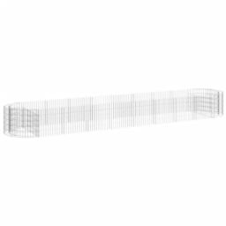 Berkfield Home Gabion Raised Bed Galvanised Iron 500x100x50 cm in Silver - Size: 500 x 100 x 50 cm - thumbnail 2