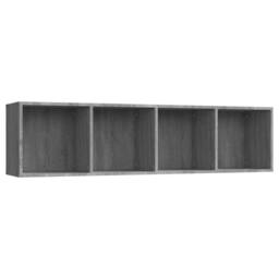Berkfield Home Book Cabinet/TV Cabinet Grey Sonoma 143x30x36cm Engineered Wood - Size: 143 x 30 x 36 cm - thumbnail 1