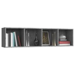 Berkfield Home Book Cabinet/TV Cabinet Grey Sonoma 143x30x36cm Engineered Wood - Size: 143 x 30 x 36 cm - thumbnail 5