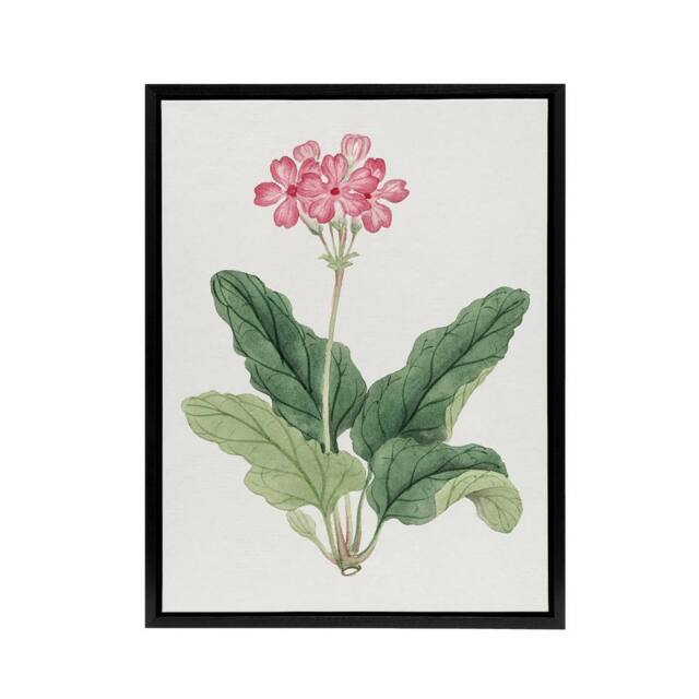 "Artery8 Sakura Flower Framed Canvas Wall Art Print Vintage Japanese Botanical in Pink - Size: W24"" x H32""" - image 1
