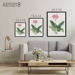 "Artery8 Sakura Flower Framed Canvas Wall Art Print Vintage Japanese Botanical in Pink - Size: W24"" x H32""" - thumbnail 4