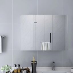 Berkfield Home Bathroom Mirror Cabinet White 80x15x60 cm MDF - Size: 80 x 15 x 60 cm