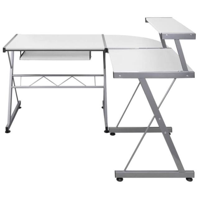 Berkfield Home Corner Computer Desk White 132x112x99 cm Engineered Wood - Size: 132 x 112 x 99 cm - image 1