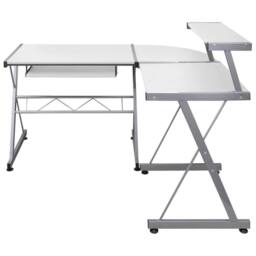 Berkfield Home Corner Computer Desk White 132x112x99 cm Engineered Wood - Size: 132 x 112 x 99 cm