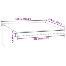 Berkfield Home Manual Retractable Awning Burgundy 350x250 cm - thumbnail 9
