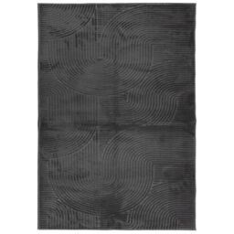 Berkfield Home Rug IZA Short Pile Scandinavian Look Anthracite 140x200 cm in Black - Size: Medium - thumbnail 2